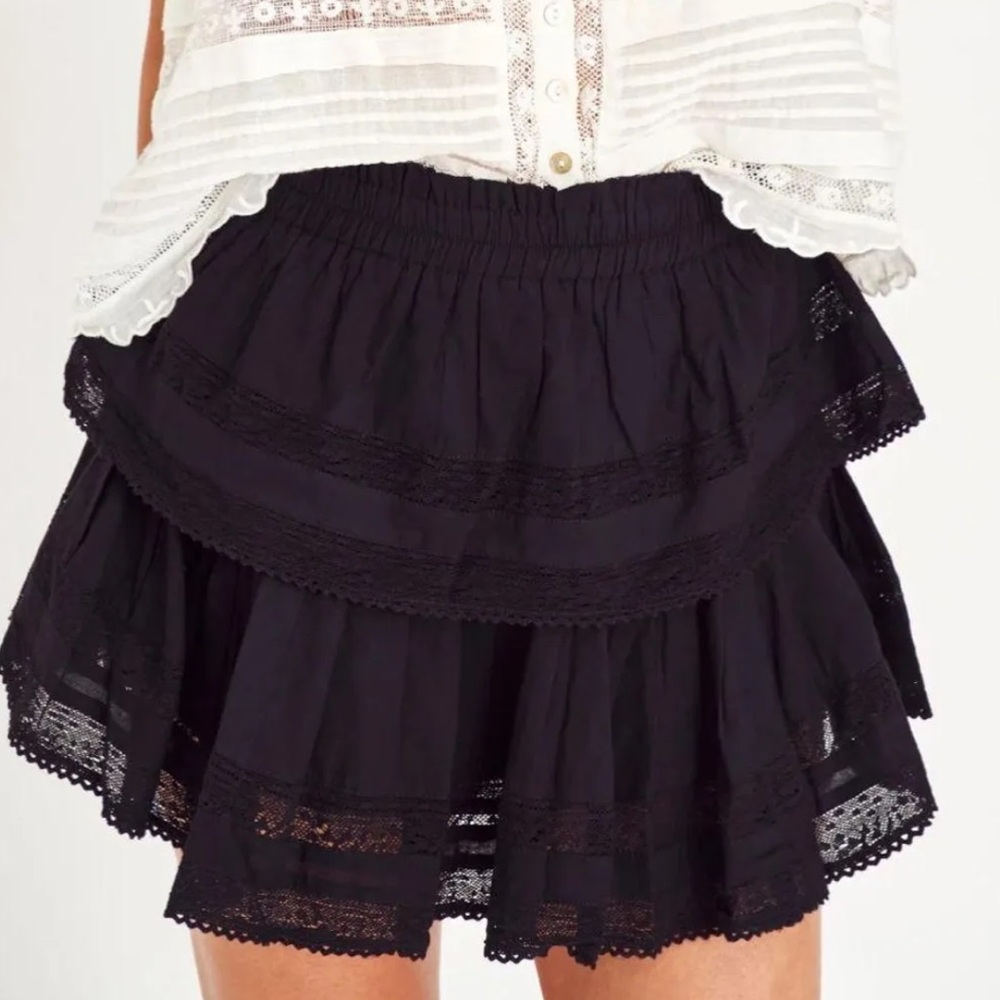 LoveShackFancy Black Skirt